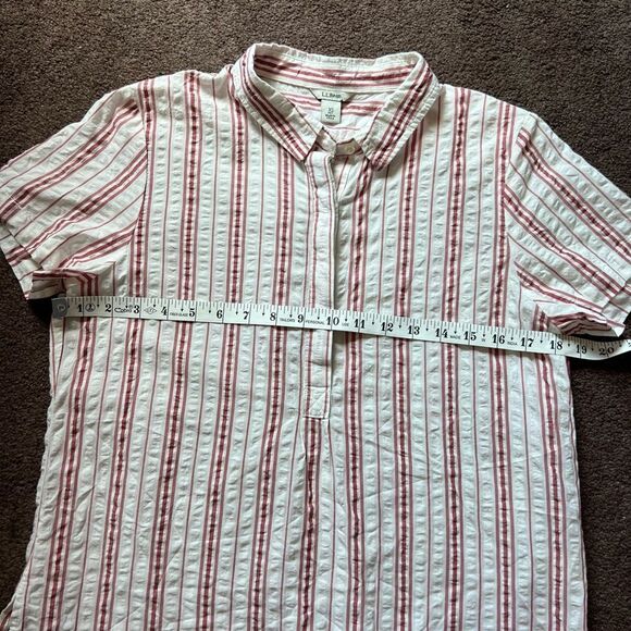L. L. Bean Striped Half Button Front Top - Picture 6 of 8